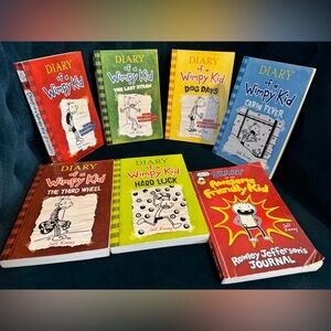 Diary of A Wimpy Kid Books 1, 3-4, 6-8 + Awesome Friendly Kid by Jeff Kinney